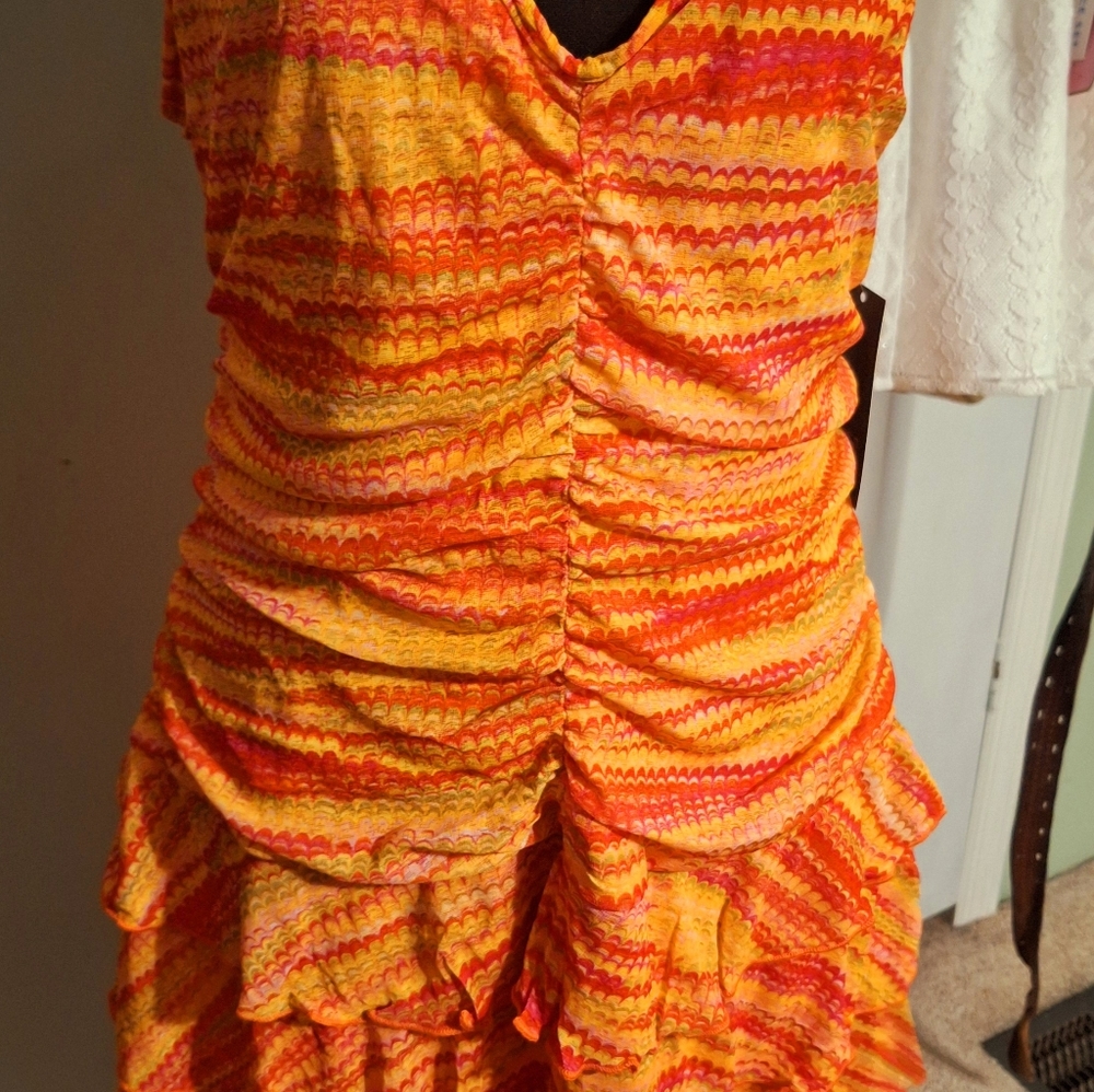 Wild Fable brand,  ruffled stretch sun dress. Multi-color size XL.